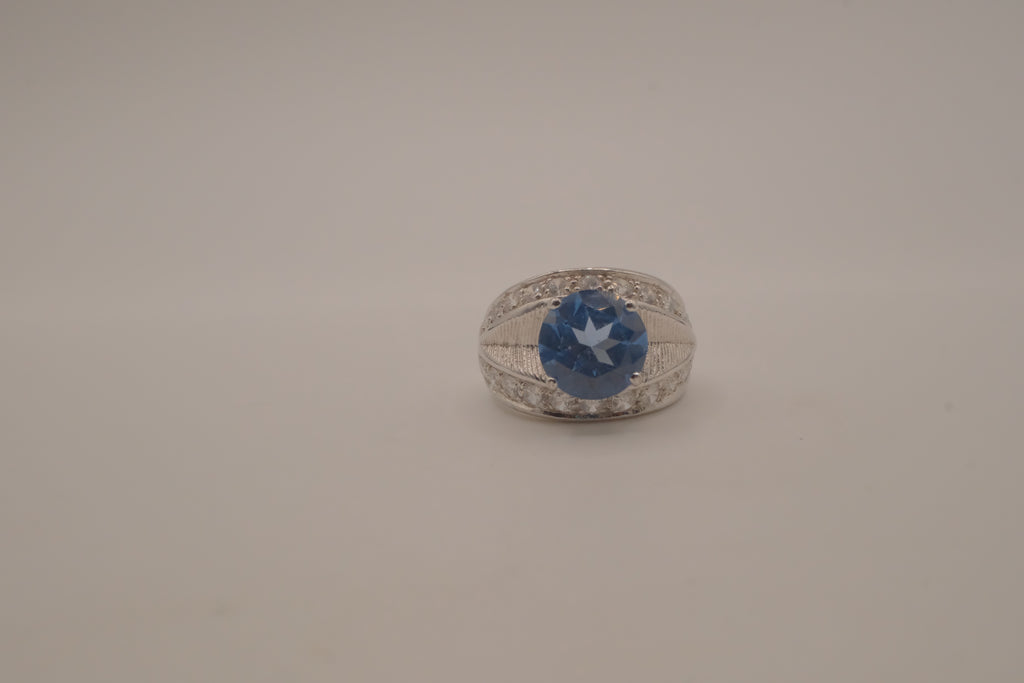 Sterling silver Blue Topaz cocktail ring