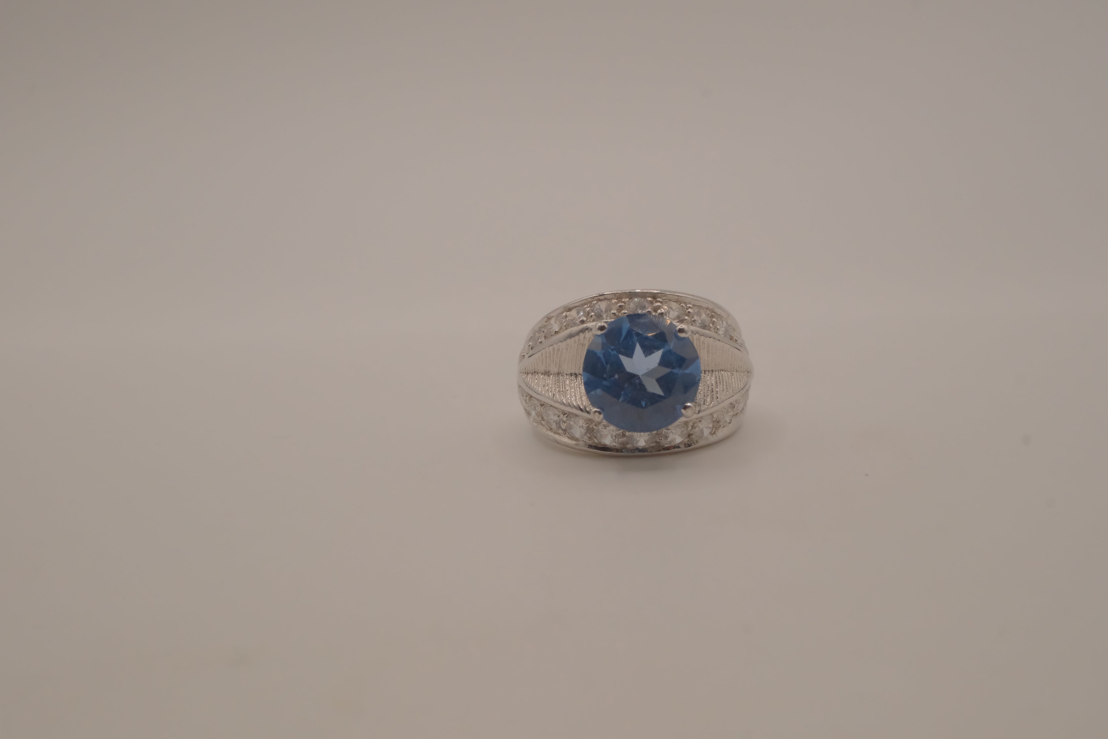 Sterling silver Blue Topaz cocktail ring