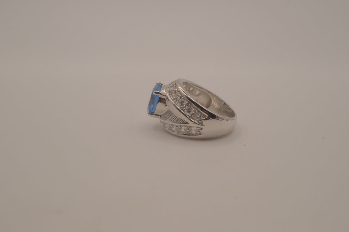 Sterling silver Blue Topaz cocktail ring