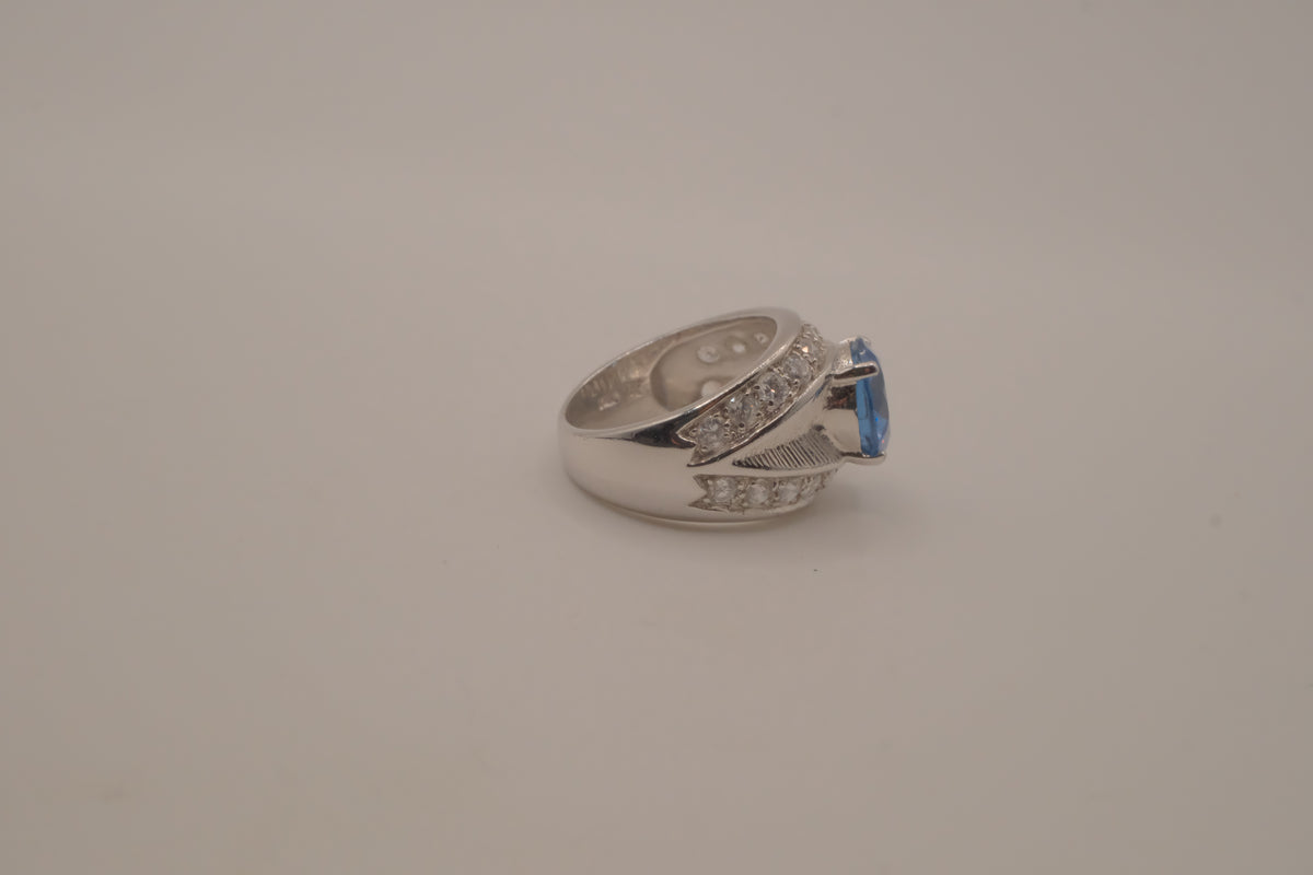 Sterling silver Blue Topaz cocktail ring