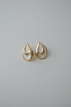 Vintage Gold Teardrop Enamel Earrings