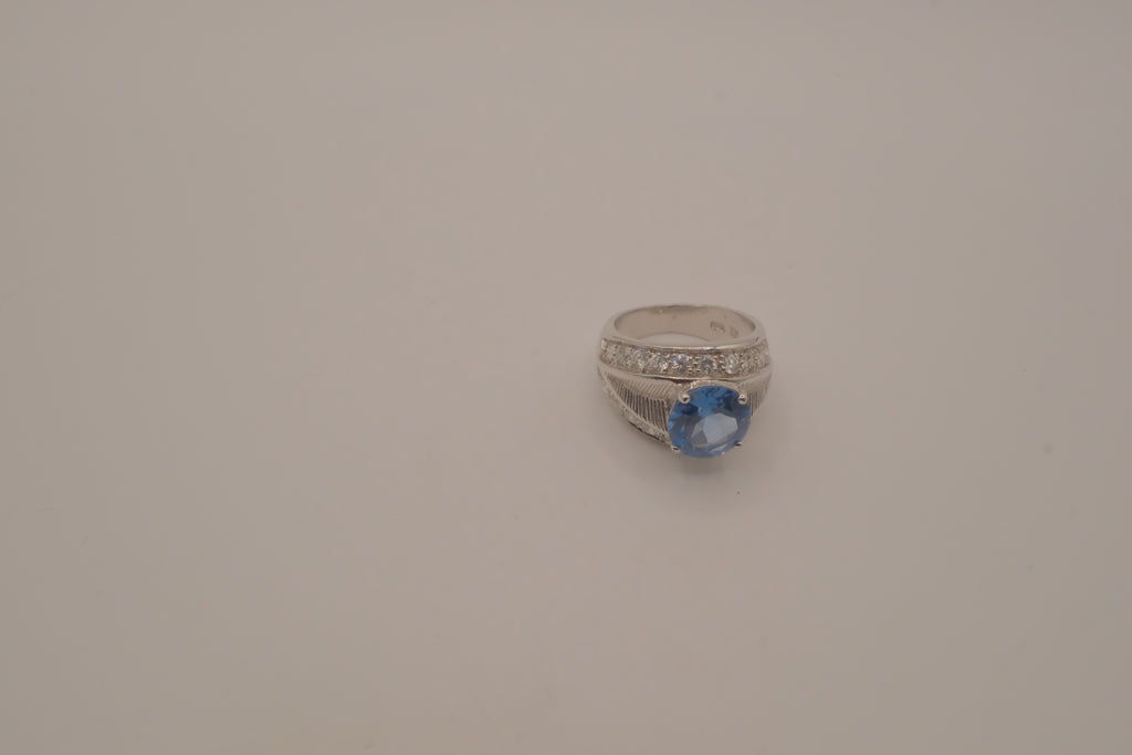 Sterling silver Blue Topaz cocktail ring