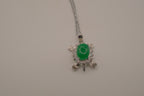 Sterling silver Jade turtle pendant necklace