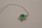 Sterling silver Jade turtle pendant necklace
