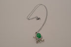 Sterling silver Jade turtle pendant necklace