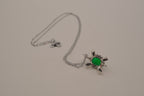 Sterling silver Jade turtle pendant necklace