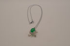 Sterling silver Jade turtle pendant necklace