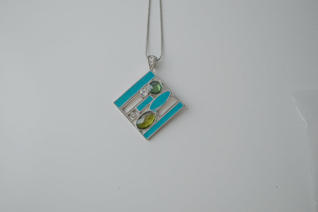 Vintage Abstract Enamel Necklace