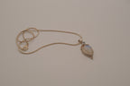 Sterling silver teardrop rainbow moonstone pendant necklace