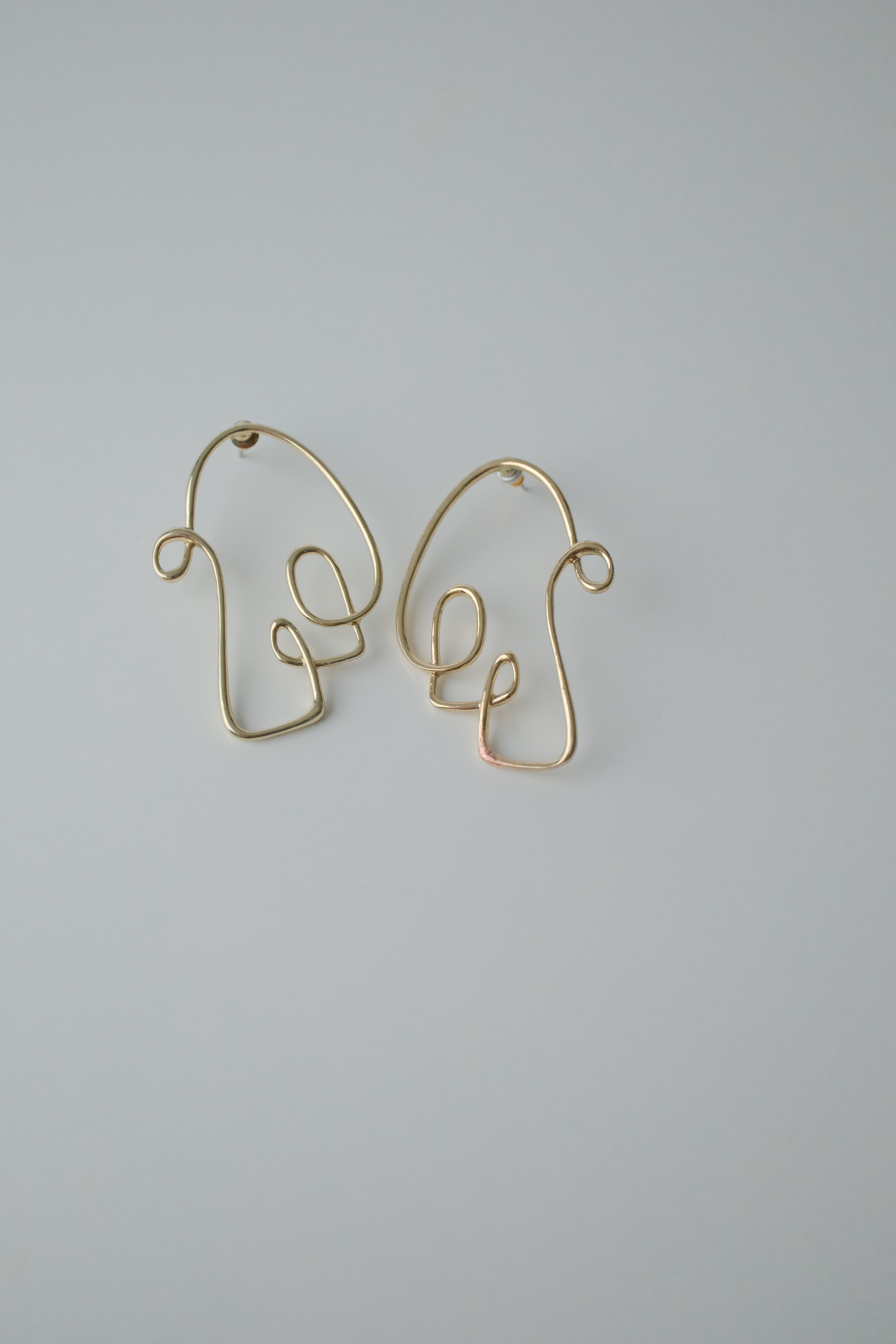 Vintage Gold Wire Face Earrings