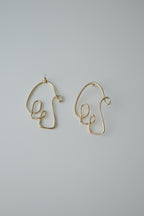 Vintage Gold Wire Face Earrings