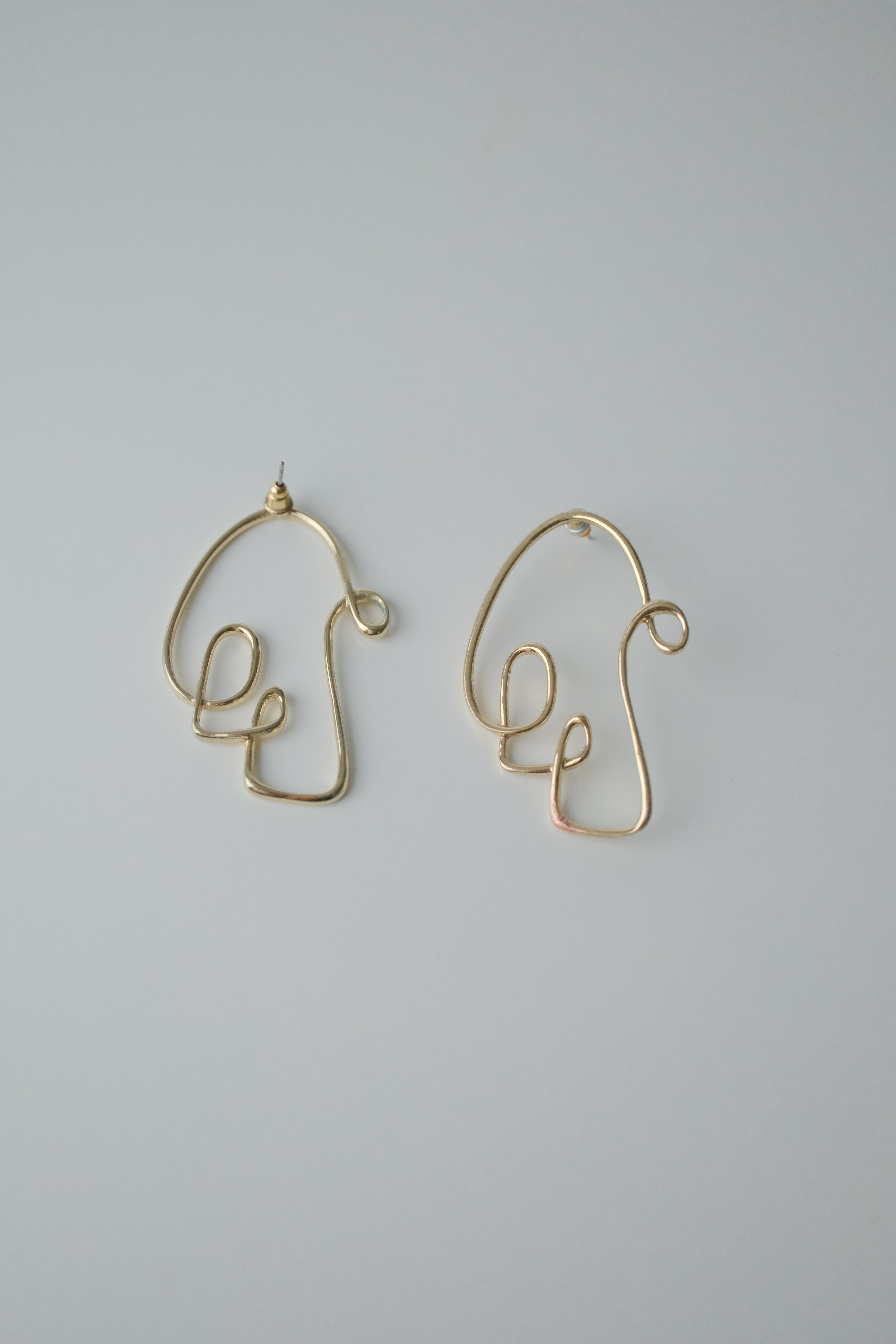 Vintage Gold Wire Face Earrings