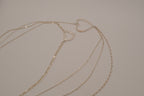 Sterling silver Open heart multi-strand layered necklace