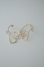 Vintage Gold Wire Face Earrings