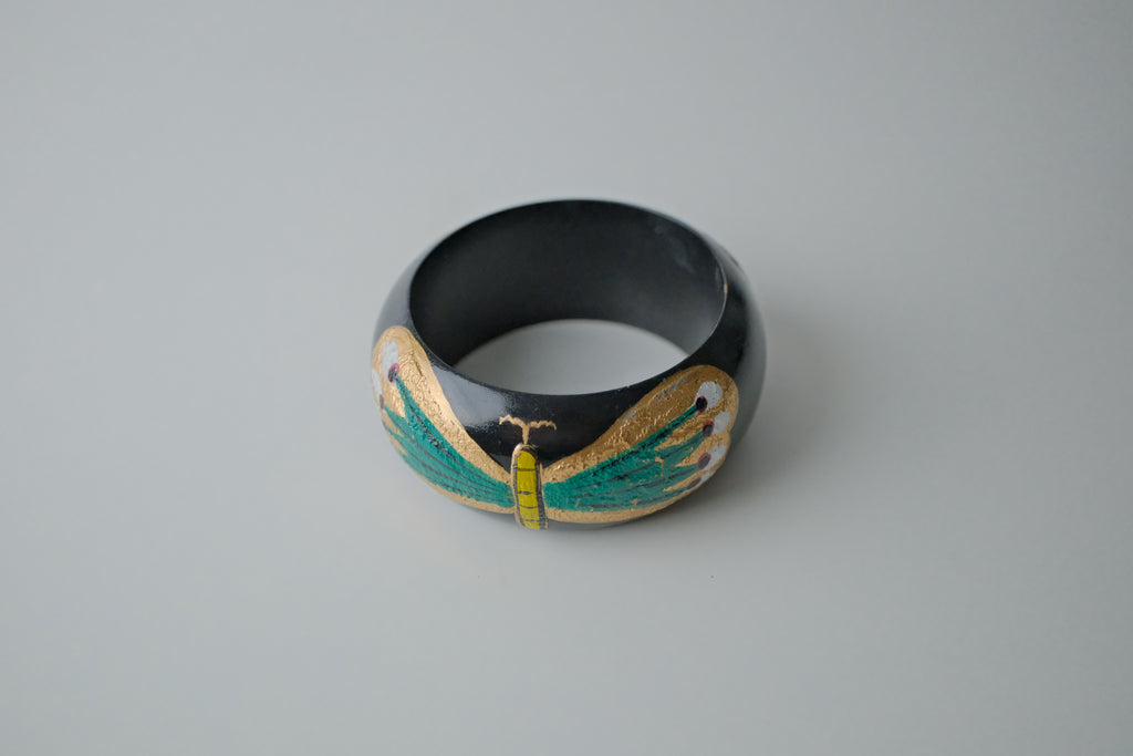 Vintage Handpainted Dragonfly Bracelet