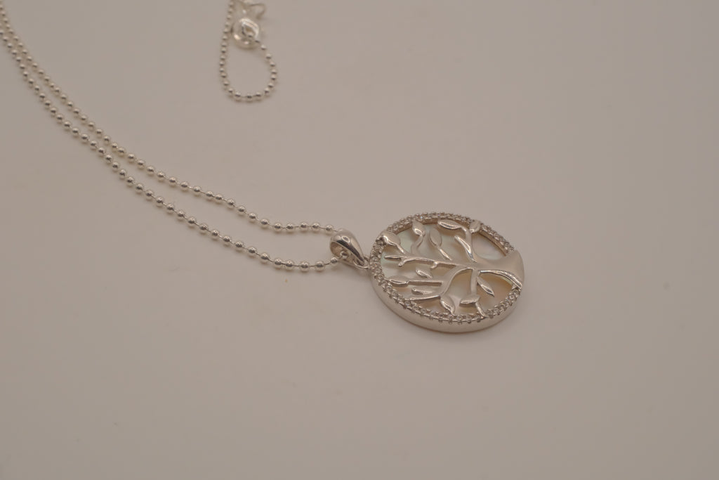 Sterling silver Tree of Life Mother-of-Pearl pendant