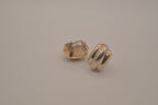 Vintage Sterling silver ribbed domed clip on earrings