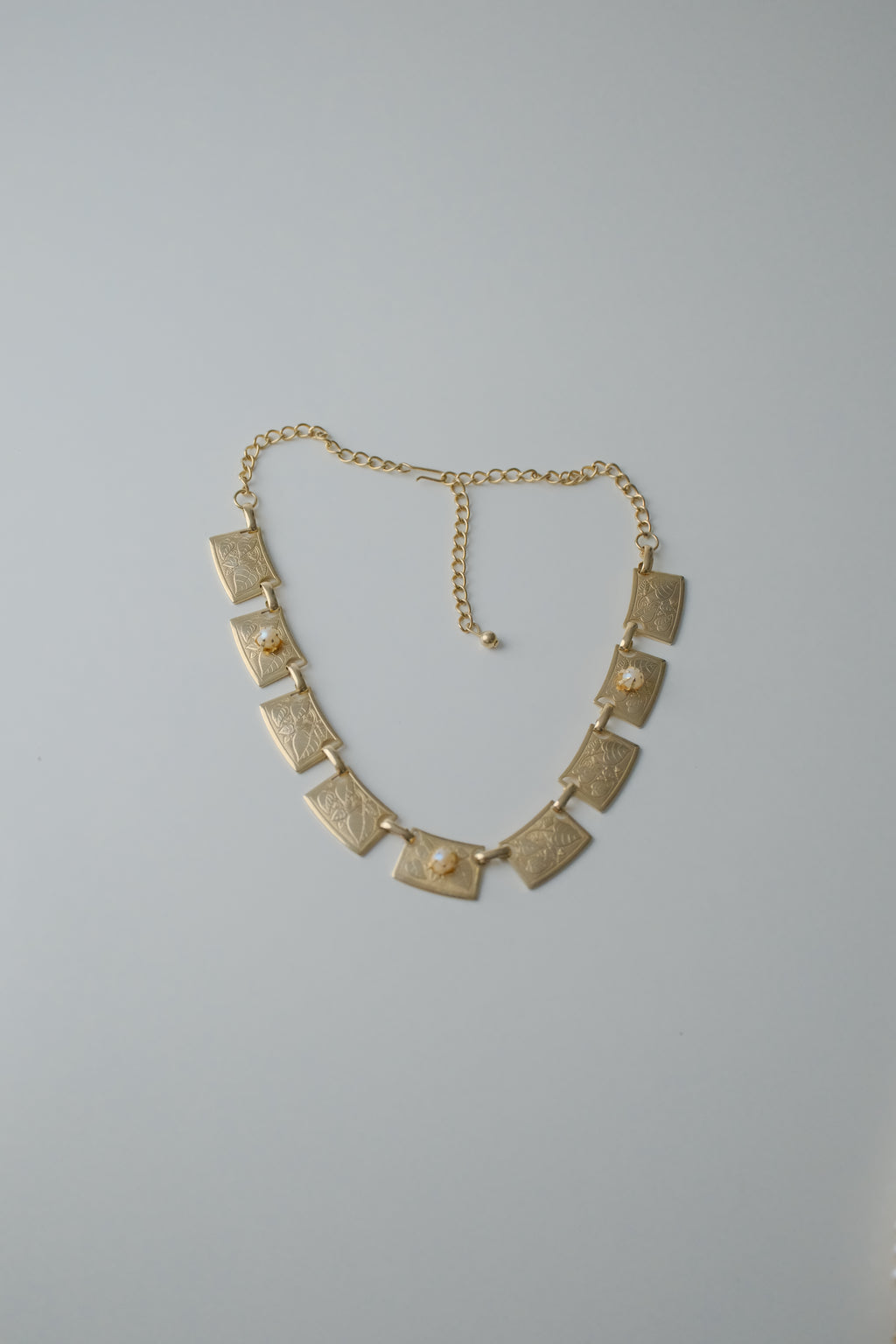Vintage Engraved Gold Collar Necklace