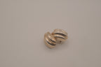 Vintage Sterling silver ribbed domed clip on earrings