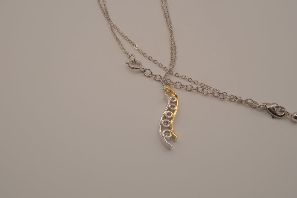 Sterling silver two tone journey-style pendant necklace