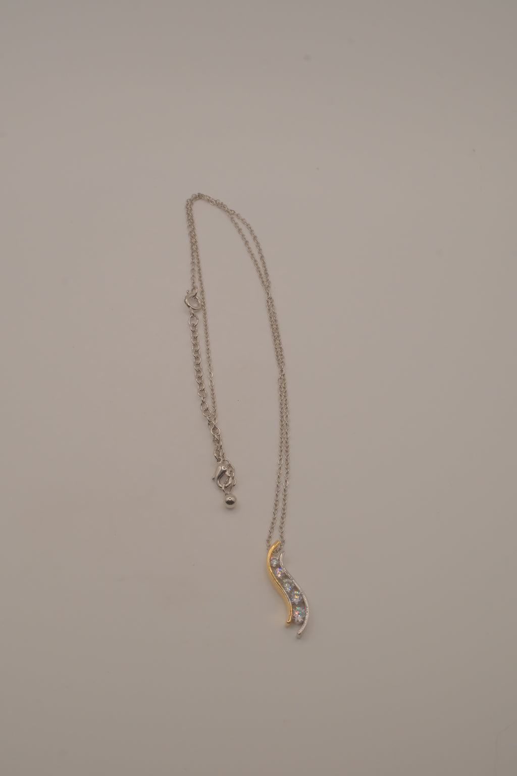 Sterling silver two tone journey-style pendant necklace