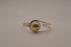 Mexico Sterling silver two tone modernist polished sphere cuff bracelet