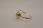 Mexico Sterling silver two tone modernist polished sphere cuff bracelet