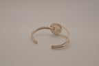 Mexico Sterling silver two tone modernist polished sphere cuff bracelet