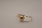 Mexico Sterling silver two tone modernist polished sphere cuff bracelet