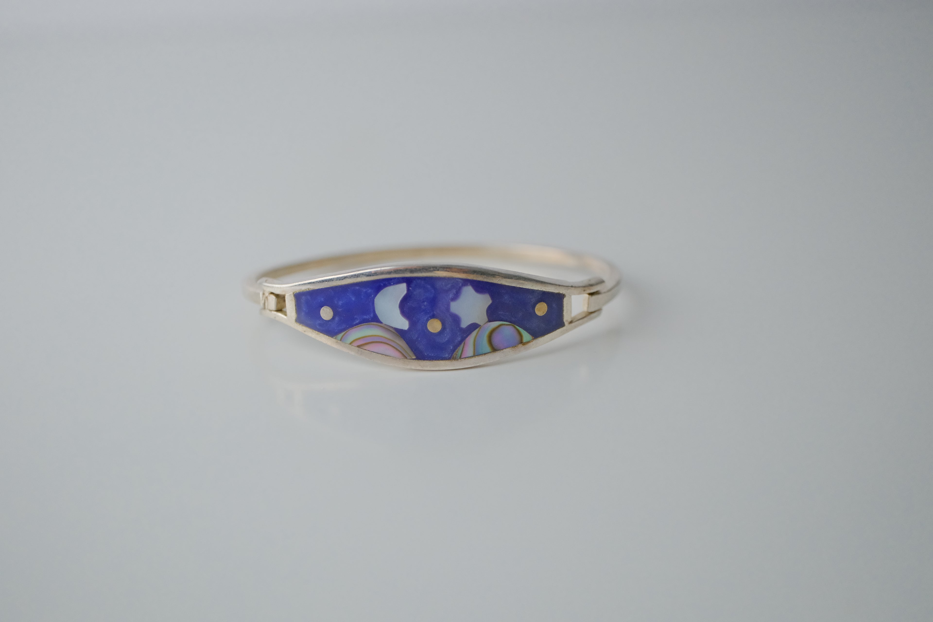 Vintage Sterling Silver Mountain Sky Bangle