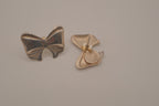 Vintage sterling silver ribbon bow earrings