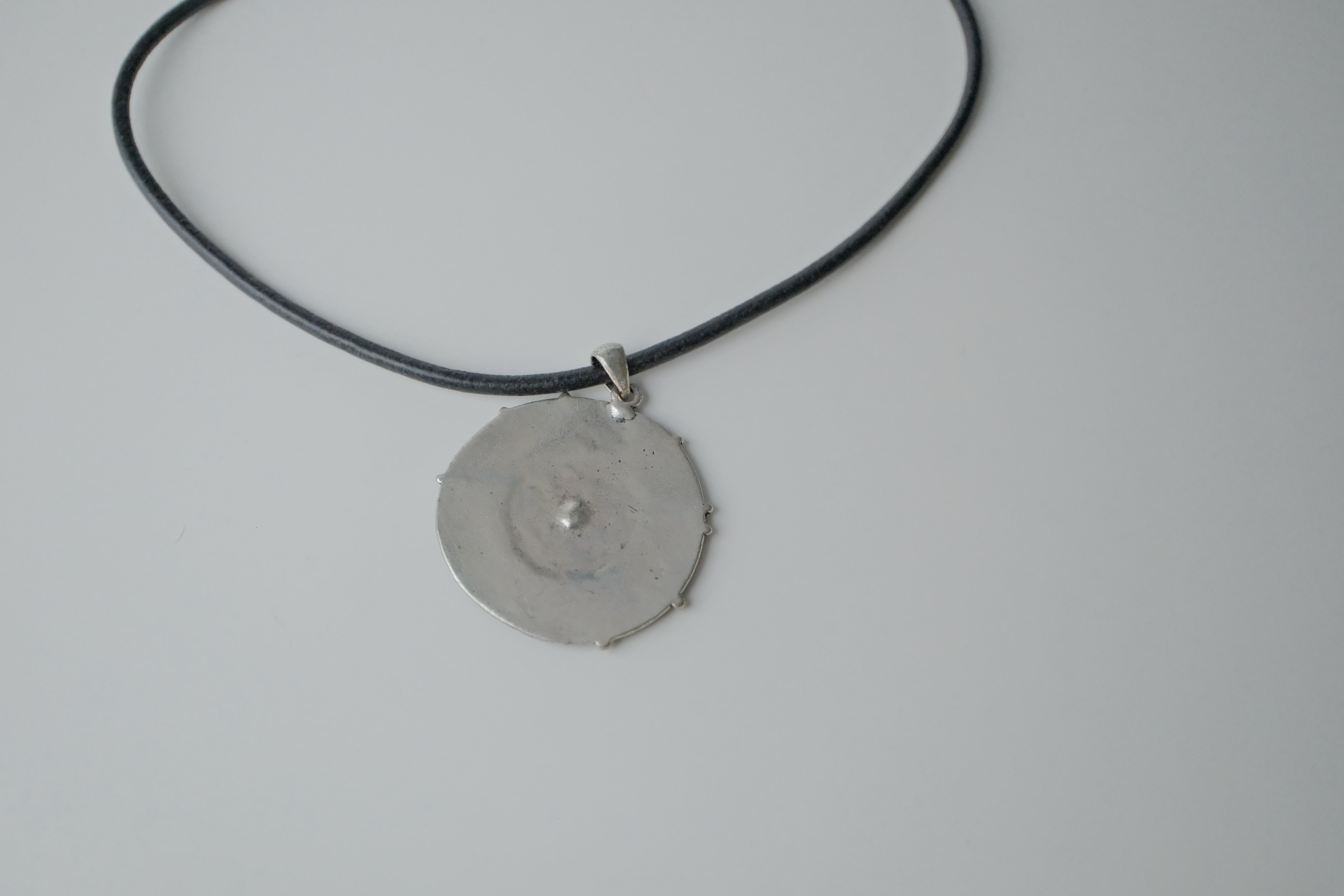 Vintage Enamel Cord Necklace