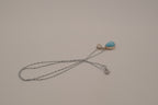 Sterling silver small Larimar teardrop necklace