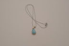 Sterling silver small Larimar teardrop necklace