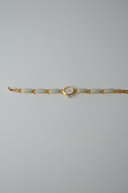 Vintage Elgin Green Jade Gold Watch Bracelet