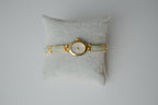 Vintage Elgin Green Jade Gold Watch Bracelet