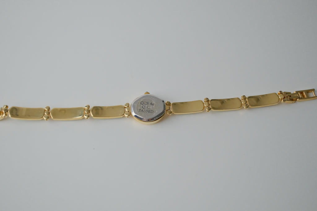 Vintage Elgin Green Jade Gold Watch Bracelet