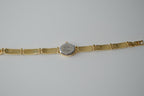 Vintage Elgin Green Jade Gold Watch Bracelet