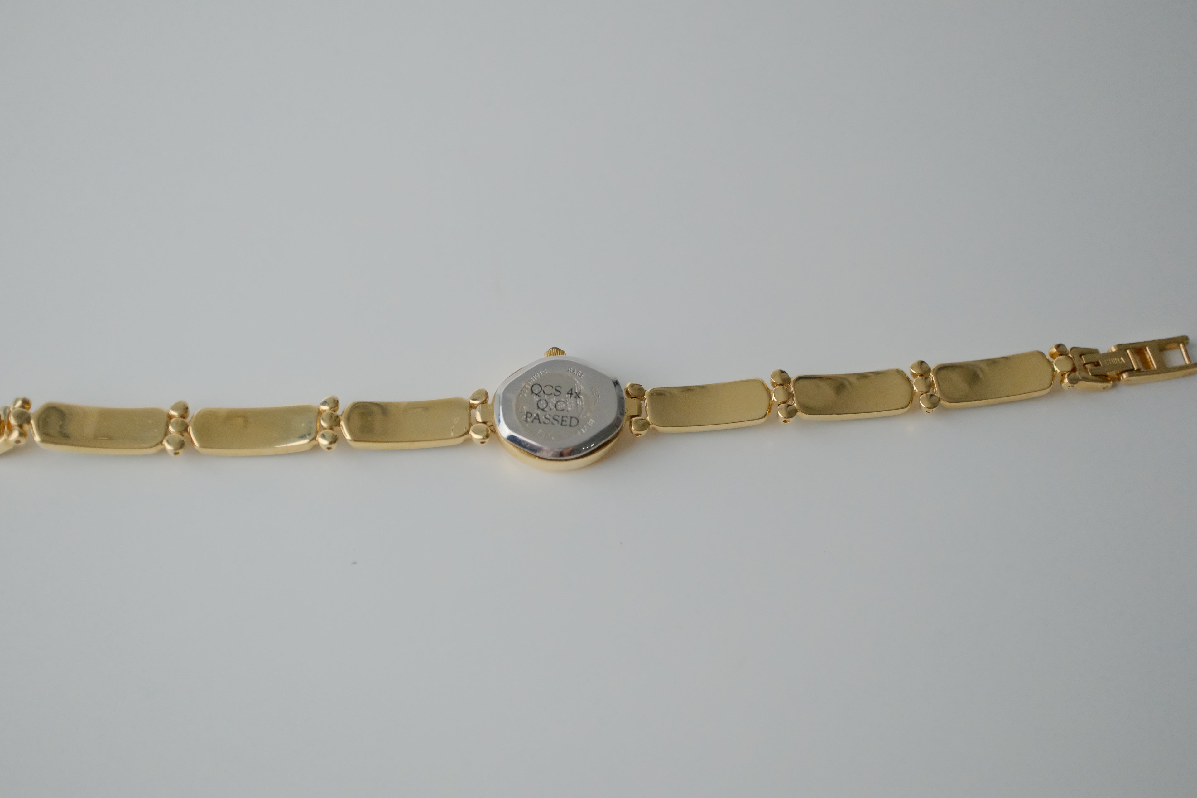 Vintage Elgin Green Jade Gold Watch Bracelet