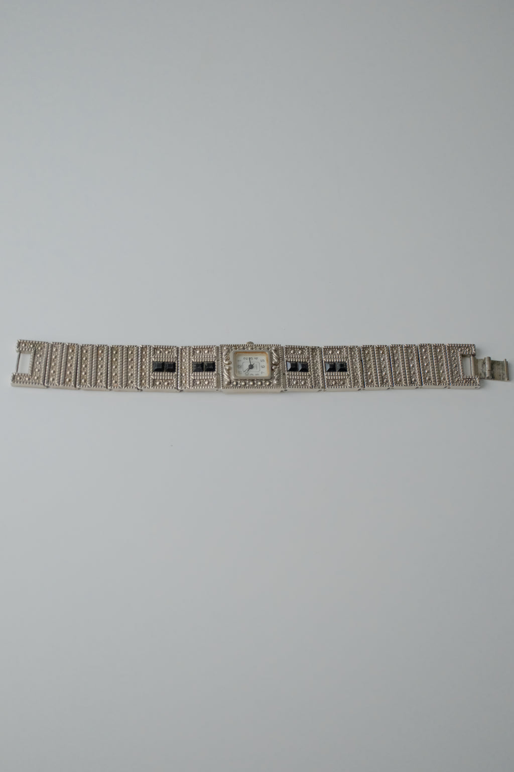 Vintage Elgin Green Jade Gold Watch Bracelet