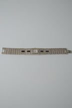 Vintage Elgin Green Jade Gold Watch Bracelet