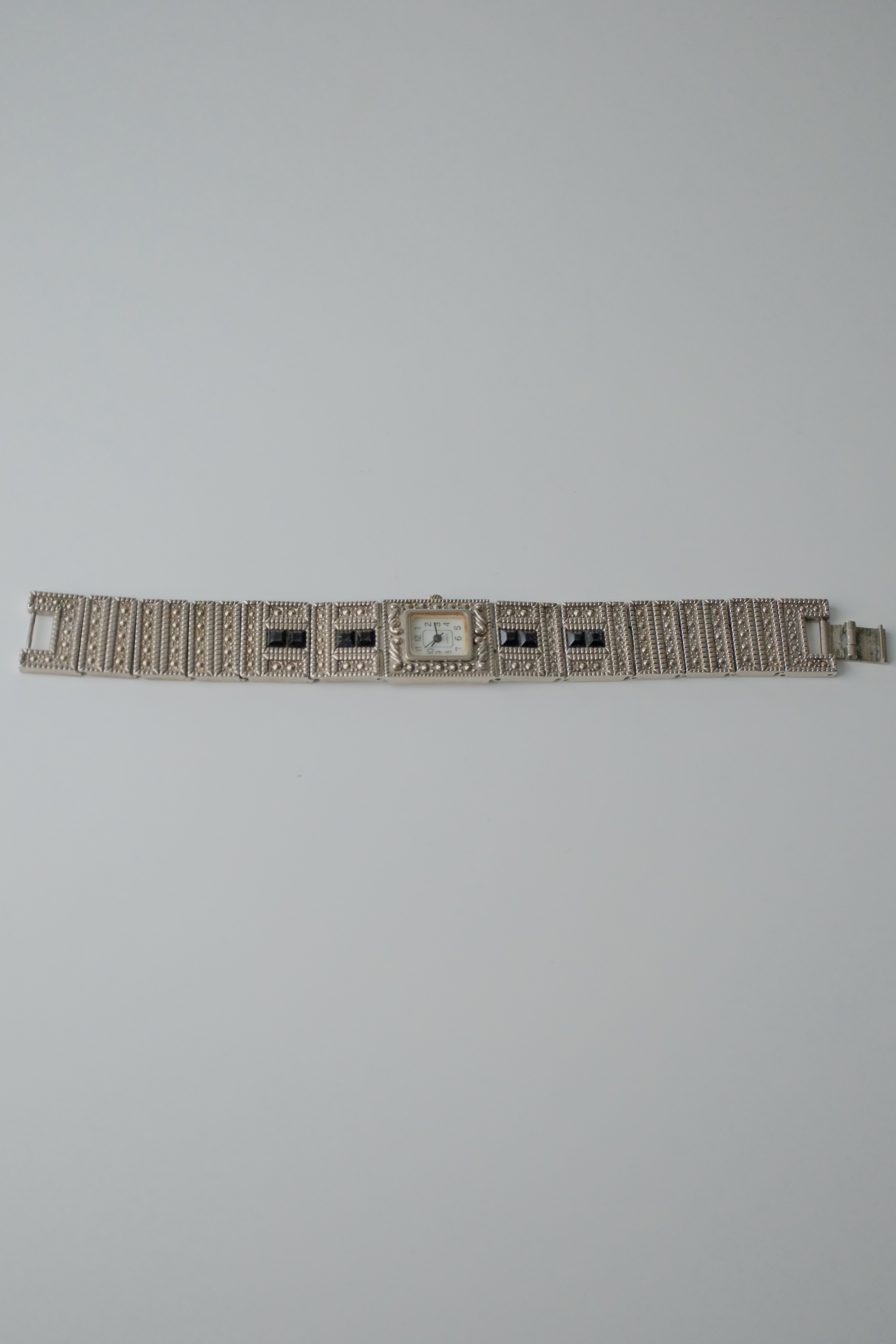 Vintage Silver Marcasite Watch Bracelet