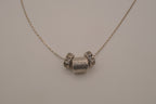 Sterling silver barrel-shaped slider pendant necklace