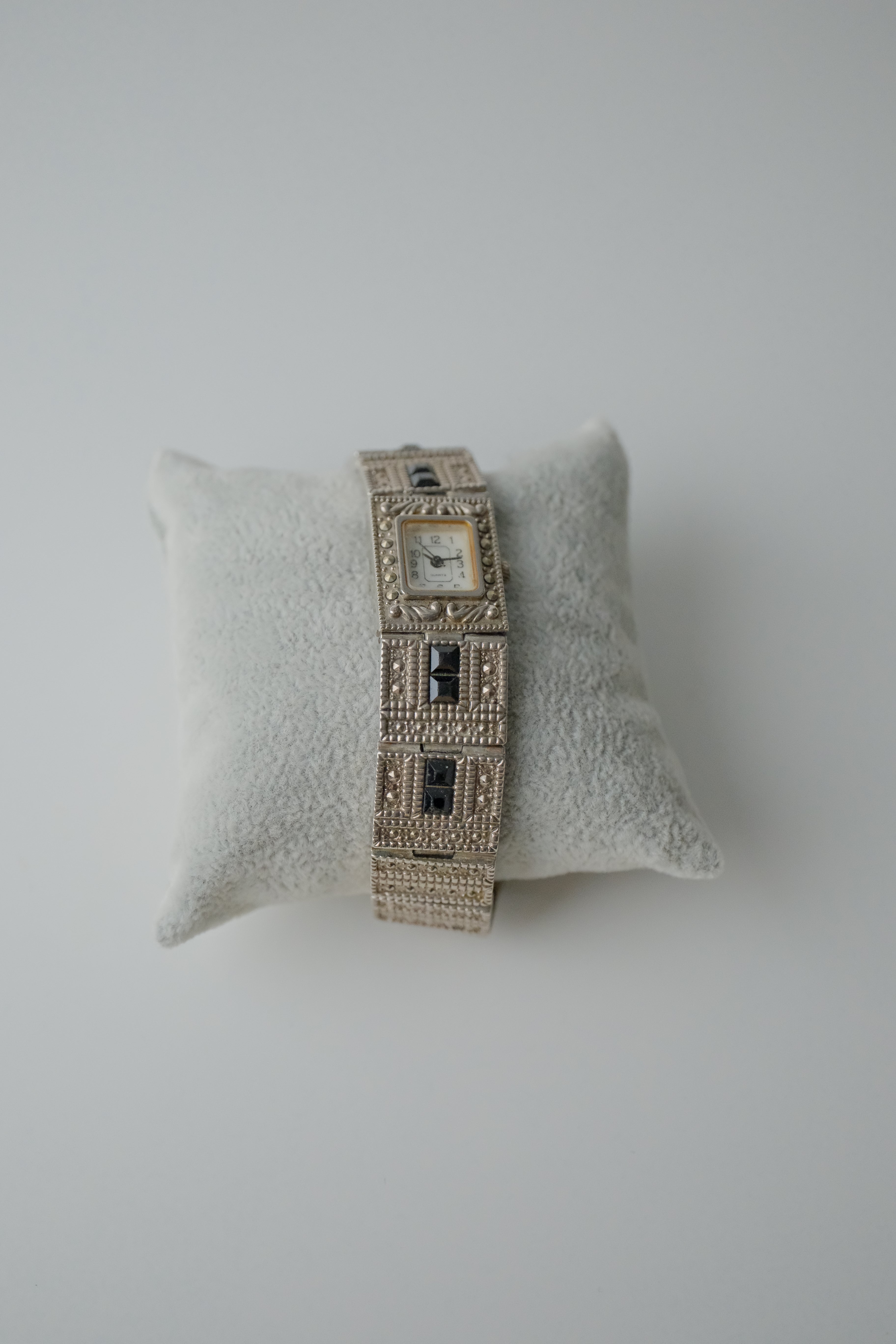 Vintage Silver Marcasite Watch Bracelet