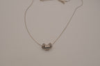 Sterling silver barrel-shaped slider pendant necklace