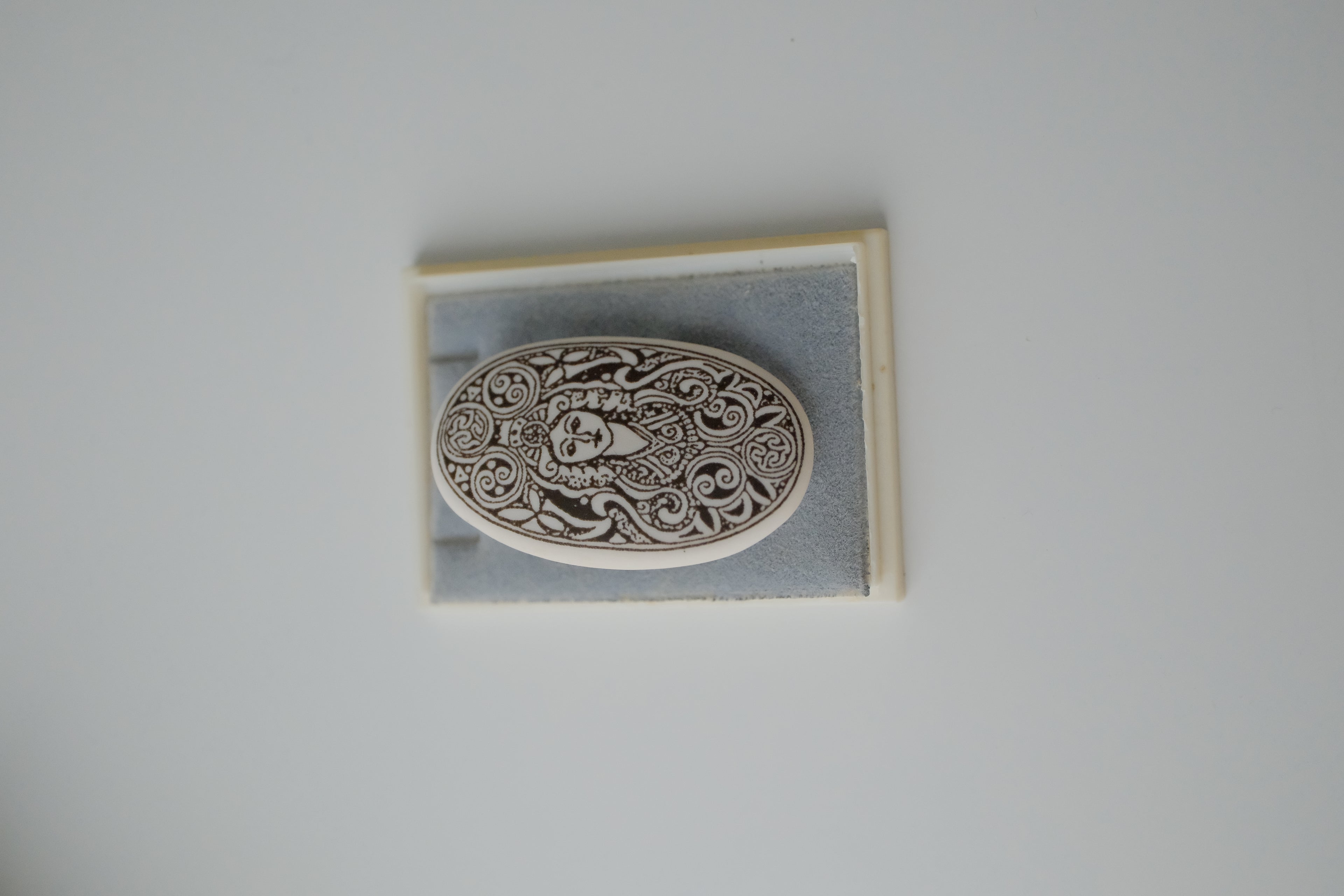 Vintage Celtic Porcelain Brooch