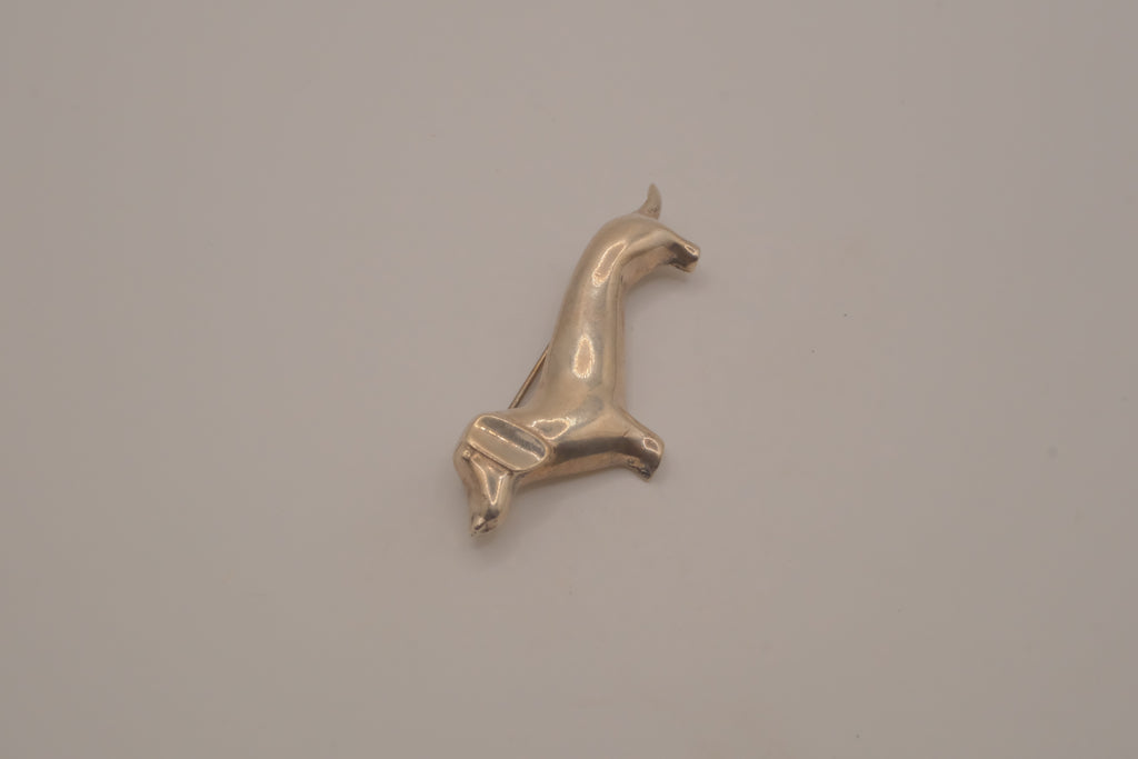 Vintage Mexico Sterling silver dachshund figural brooch
