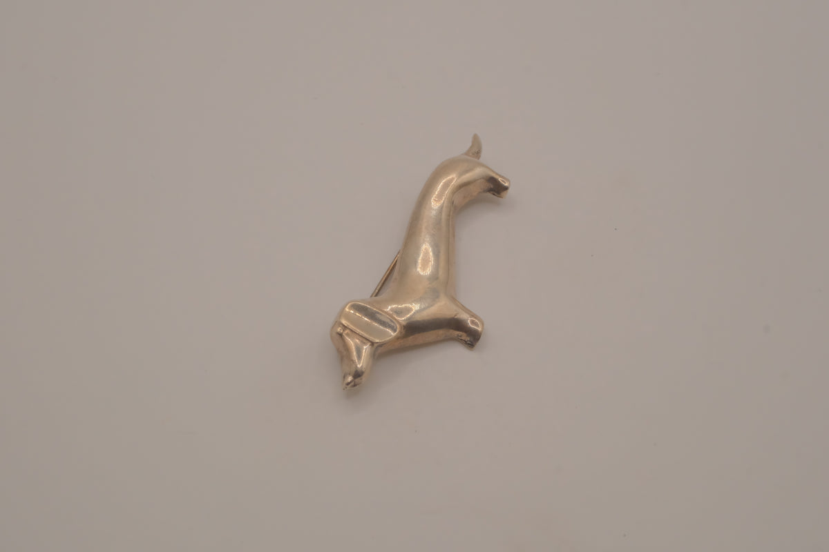 Vintage Mexico Sterling silver dachshund figural brooch