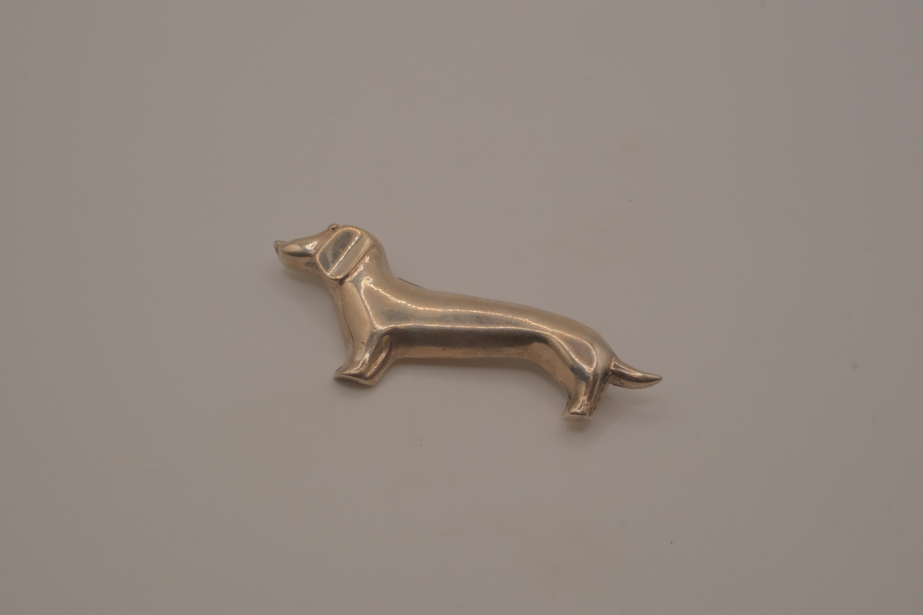 Vintage Mexico Sterling silver dachshund figural brooch