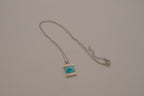 Vintage Sterling silver turquoise rectangular block necklace